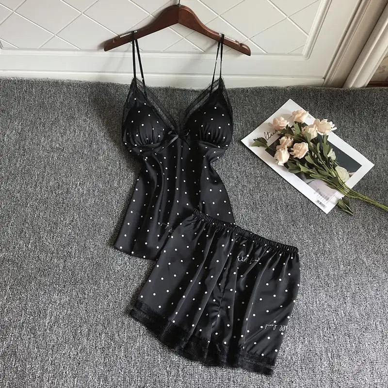 Blush Dot Kimono Wedding Sleepwear Set