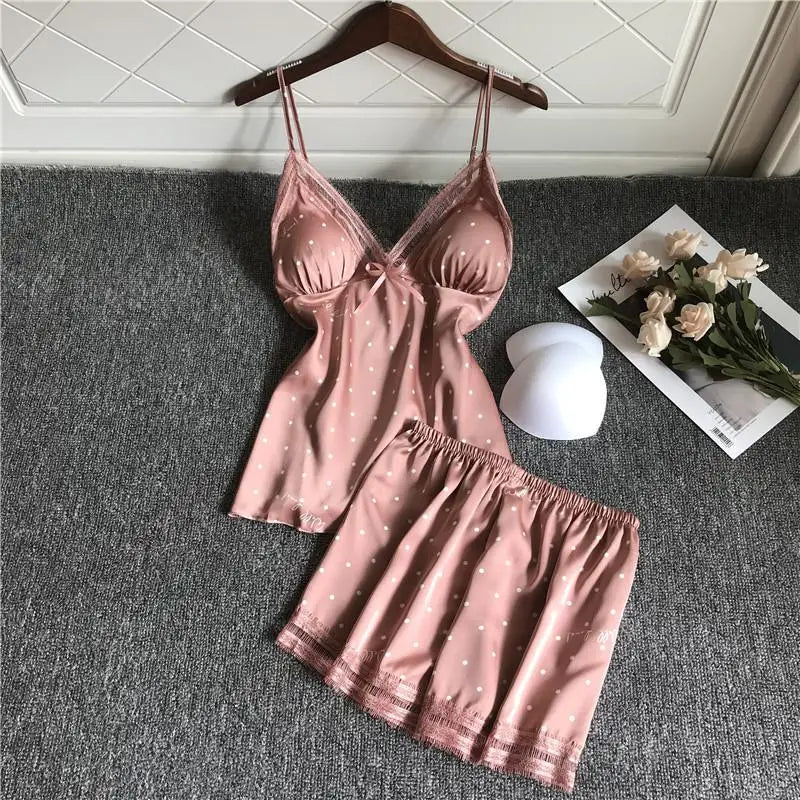 Blush Dot Kimono Wedding Sleepwear Set