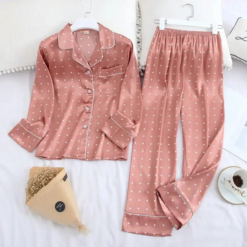 Blush Dot Kimono Wedding Sleepwear Set