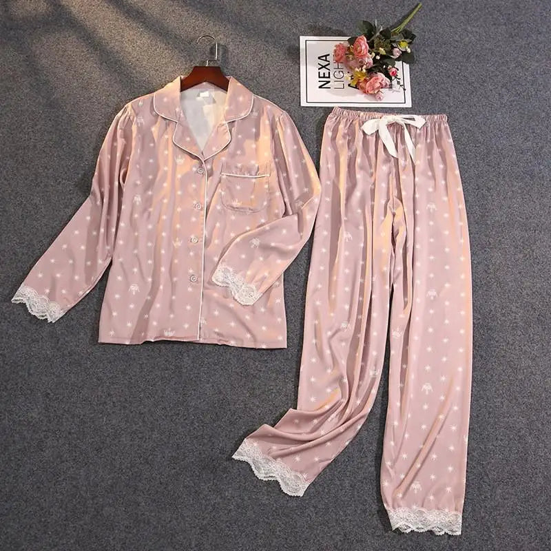 Blush Dot Kimono Wedding Sleepwear Set