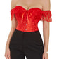 Shoulder Straps Steel Boned Corset With Puff Sleeves